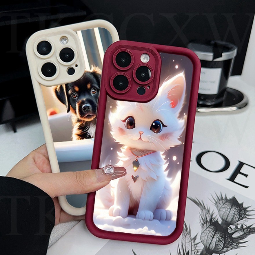 น่ารักแมวและสุนัขรูปแบบเคสโทรศัพท์สําหรับoppo A3 A3X A3S A5 AX5 AX5S A7 AX7 A12e A12 A8 A15 A15S A31