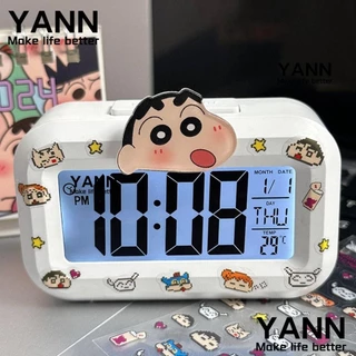 ยัน1 นํา นาฬิกาดิจิตอล,เครยอนชินจังการ์ตูนคนต่างด้าวปลุกนาฬิกา, น่ารัก มินิที่มีไฟกลางคืนน่ารักสก์ท็อปนาฬิกานักเรียนหอพั
