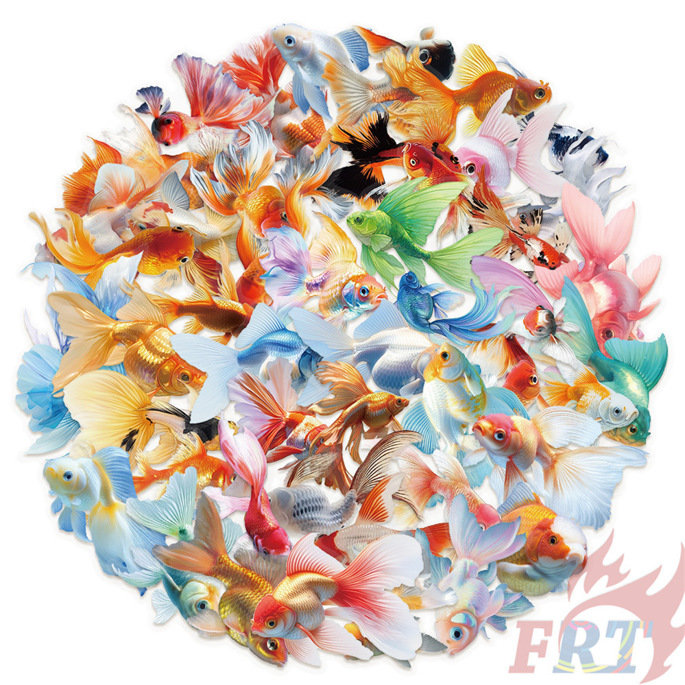 50ชิ้น/เซ็ต ❉ ปลาทอง . สติ๊กเกอร์ PET Rumble Fish ❉ Diy แฟชั่นสติ๊กเกอร์กันน้ํา Doodle สติ๊กเกอร์