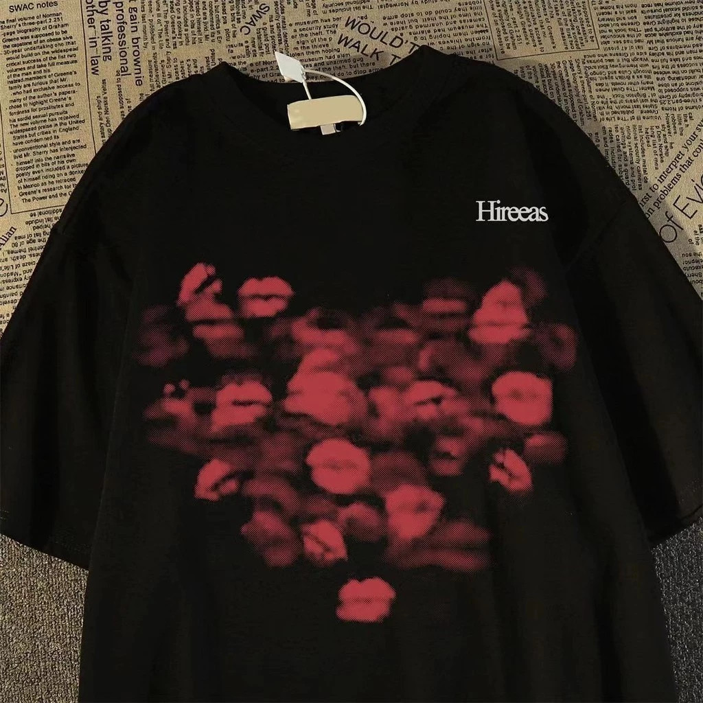 Crazy` T-shirtสไตล์เกาหลี เสื้อยืดโอเวอร์ไซส์แขนสั้นคู่รัก ใส่ได้ทั้งชายและหญิง
