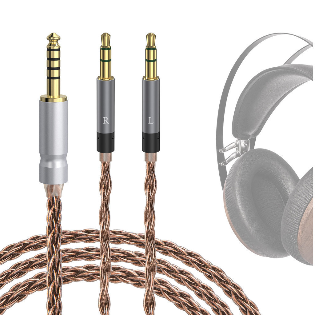 Geekria SINGLE Crystal copper อัพเกรดสายสัญญาณเสียงเข้ากันได้กับ meze Audio 99 CLASSICS Series, 4.4มม. ถึง dual 3.5มม. สายหูฟังทดแทน (1.5ม.)
