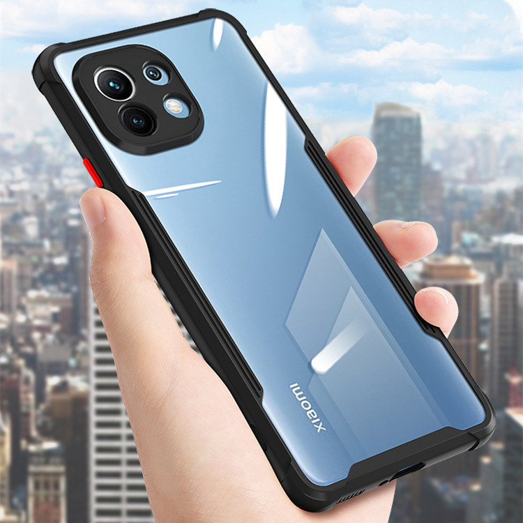 สําหรับ Xiaomi 11 Lite 5G NE 2109119Dg 2107119ดีซี 2109119Di เคสด้านหลังอะคริลิคใส แบบบาง พร้อมขอบ TPU นิ่ม เสริมมุม