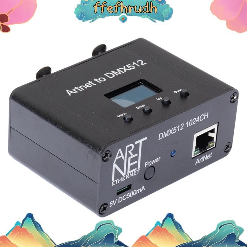 Artnet DMX 512 อินเตอร์เฟซควบคุมไฟอีเธอร์เน็ต 2 สีดํา