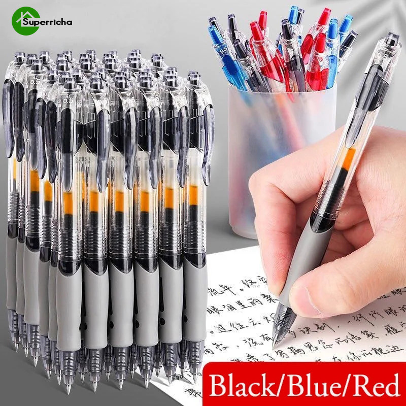 ปากกาลูกลื่นหมึกเจล 0.5 มม. แห้งเร็ว สีแดง สีฟ้า สําหรับสํานักงาน โรงเรียน