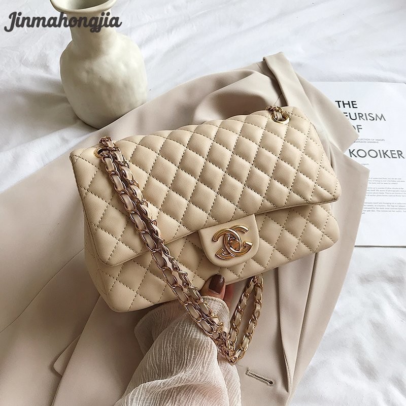 Jinmahongjia ใหม่ กระเป๋าสะพายไหล่ สะพายข้าง สายโซ่ตาข่าย สําหรับผู้หญิง