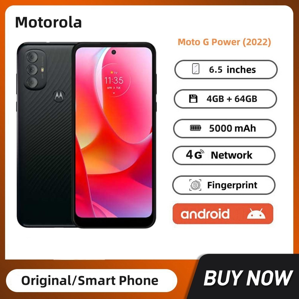 【พร้อมส่ง】Motorola Moto G Power (2022) สมาร์ทโฟน ซิมเดี่ยว 6.5 นิ้ว กล้อง 50MP แรม 4GB รอม 64GB แอนดรอยด์ โทรศัพท์มือถือ