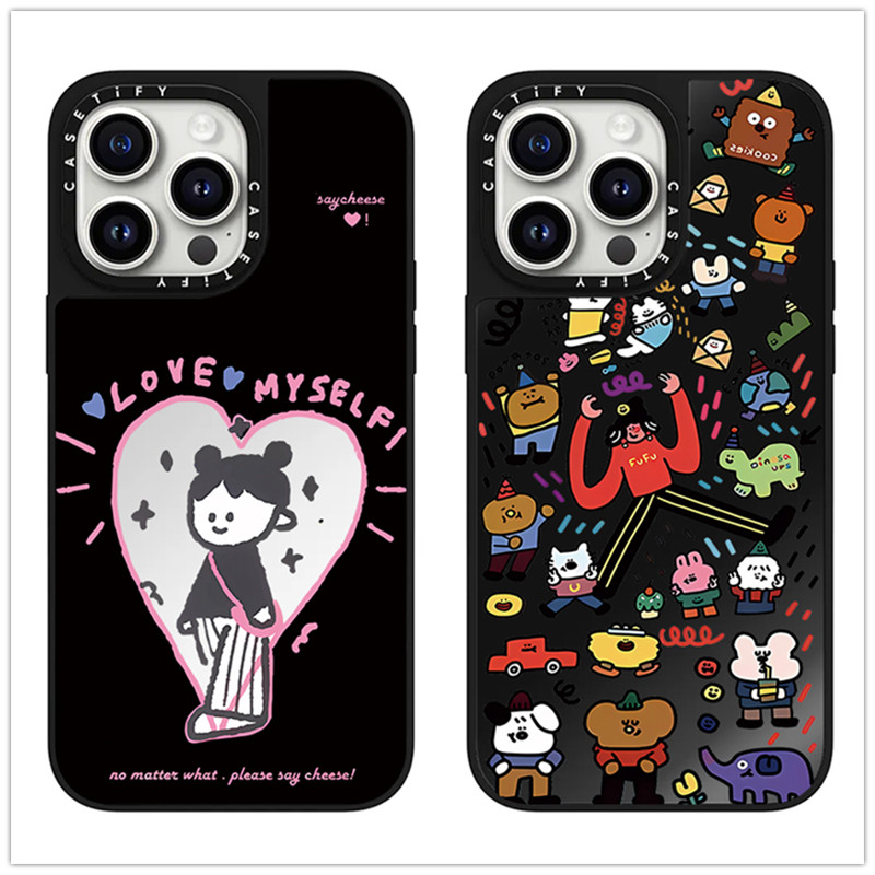 Casetifg เคสโทรศัพท์มือถือ ซิลิโคนแข็ง กันกระแทก กันรอยเลนส์กล้อง พร้อมกระจกแกะสลักด้านข้าง คุณภาพสูง สําหรับ iPhone 15 11 12 13 14 Pro Max