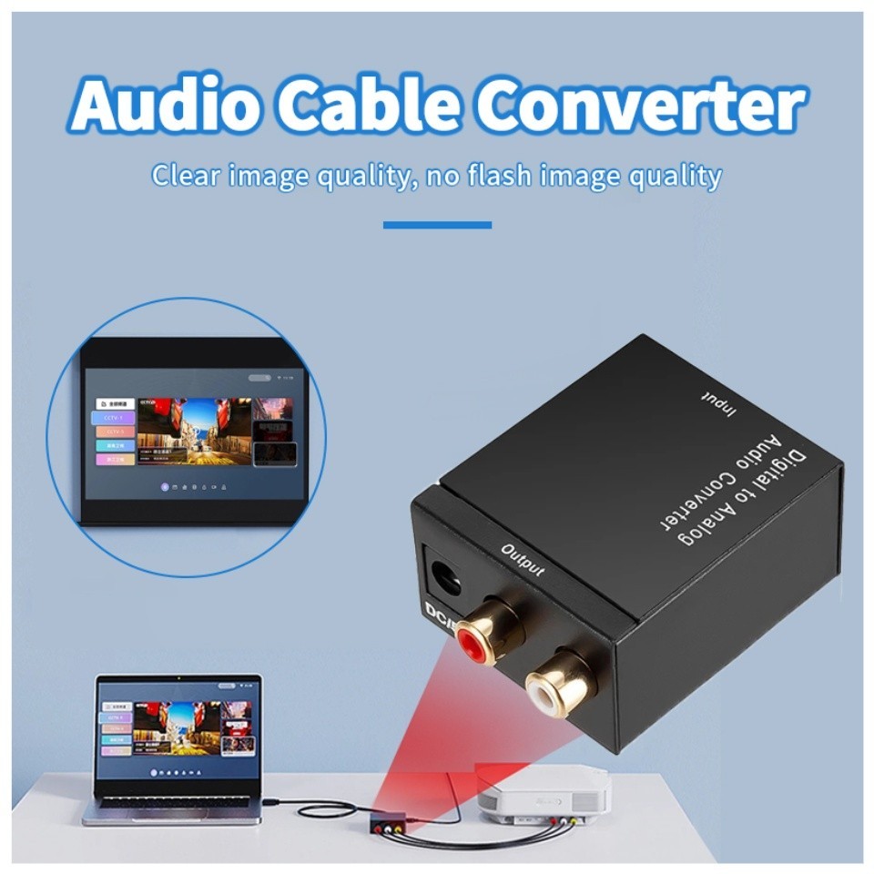 Optical Coaxial Toslink ตัวแปลงสัญญาณดิจิตอลเป็นอนาล็อก RCA L/R สเตอริโอเสียงอะแดปเตอร์ Digital to Analog converter DAC