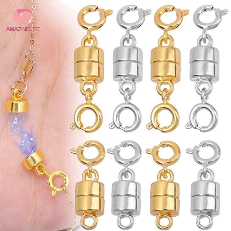 ตะขอแม่เหล็ก ทรงกลม สําหรับเชื่อมต่อเครื่องประดับ สร้อยข้อมือ สร้อยคอ DIY 1 ชิ้น