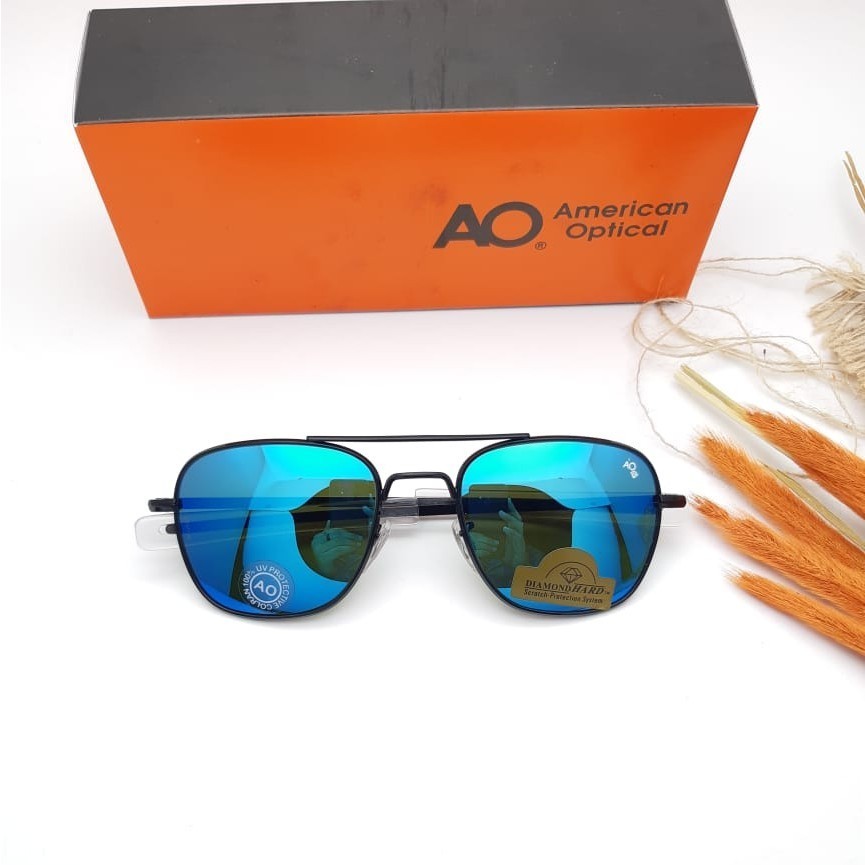 Hitam จัดส่งฟรีแว่นกันแดดผู้ชาย AMERICAN OPTICAL AO SKYMASTER FULLSET - AMERICAN OPTICAL Blue Glasse