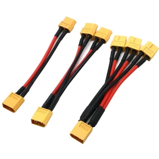 SMAC XT60 สายขนาดแบตเตอรี่ ตัวผู้ตัวเมีย สายขนาด 2.5 Sq.mm. ยาว 14 ซม. สําหรับต่อขนานแบตเตอรี่ เพื่อเพิ่มกระแสให้สูงขึ้น