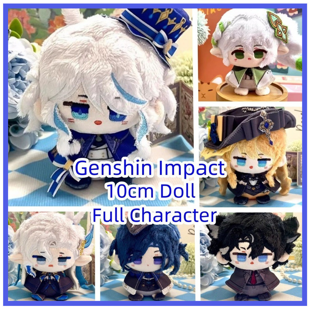10 ซม.Genshin Impact ตุ๊กตา Neuvillette Furina Zhongli Tartaglia Nahida Wanderer อะนิเมะ Plushie