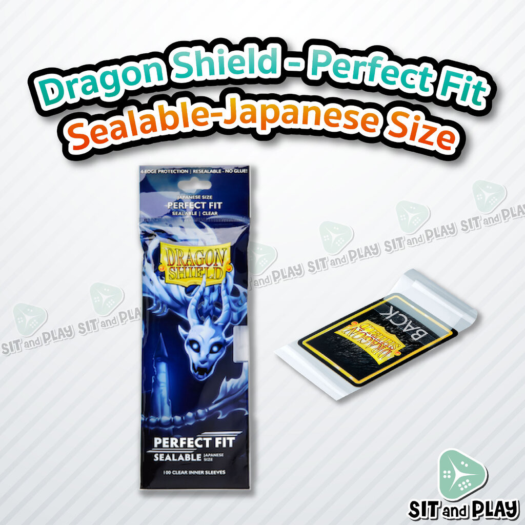Dragon Shield - Perfect Fit Sealable Japanese Size 100 Clear Inner Sleeves ซองใส่การ์ด ชั้นในสุด มีฝาปิดสนิท โดยไม่ต้...
