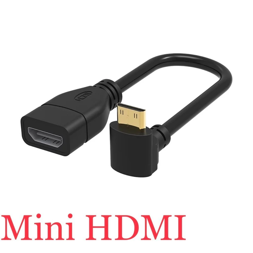 ส่งไว ประกัน1ปีเต็ม! Minihdmiตรงข้ามขวามุม90องศาMiniชายหญิงHDMI ที่รองรับได้Converter สายเคเบิลอะแดปเตอร์ HDTV Connector