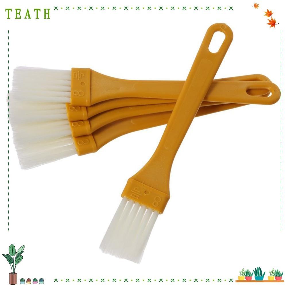 Teath แปรงทาขนม ด้ามจับพลาสติก ทนความร้อน อเนกประสงค์ ใช้ง่าย สีเหลือง สําหรับทําอาหาร เบเกอรี่ ย่าง 5 ชิ้น