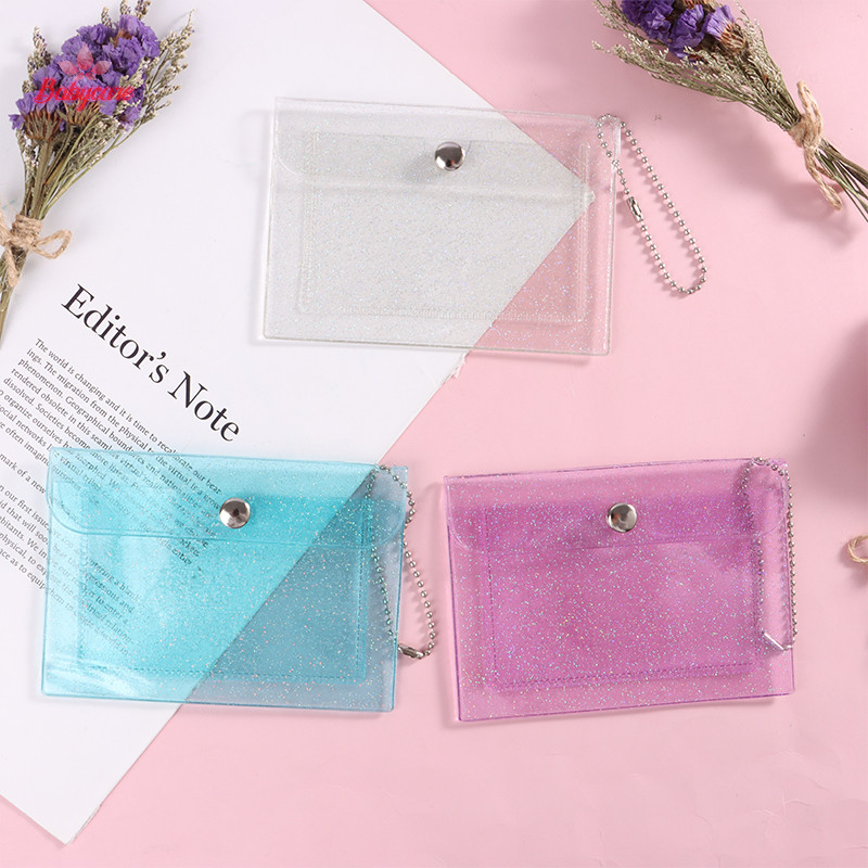 Byce> ใหม่ กระเป๋าสตางค์ PVC ใส กันน้ํา สําหรับใส่บัตรเครดิต บัตรประจําตัวประชาชน 1 ชิ้น