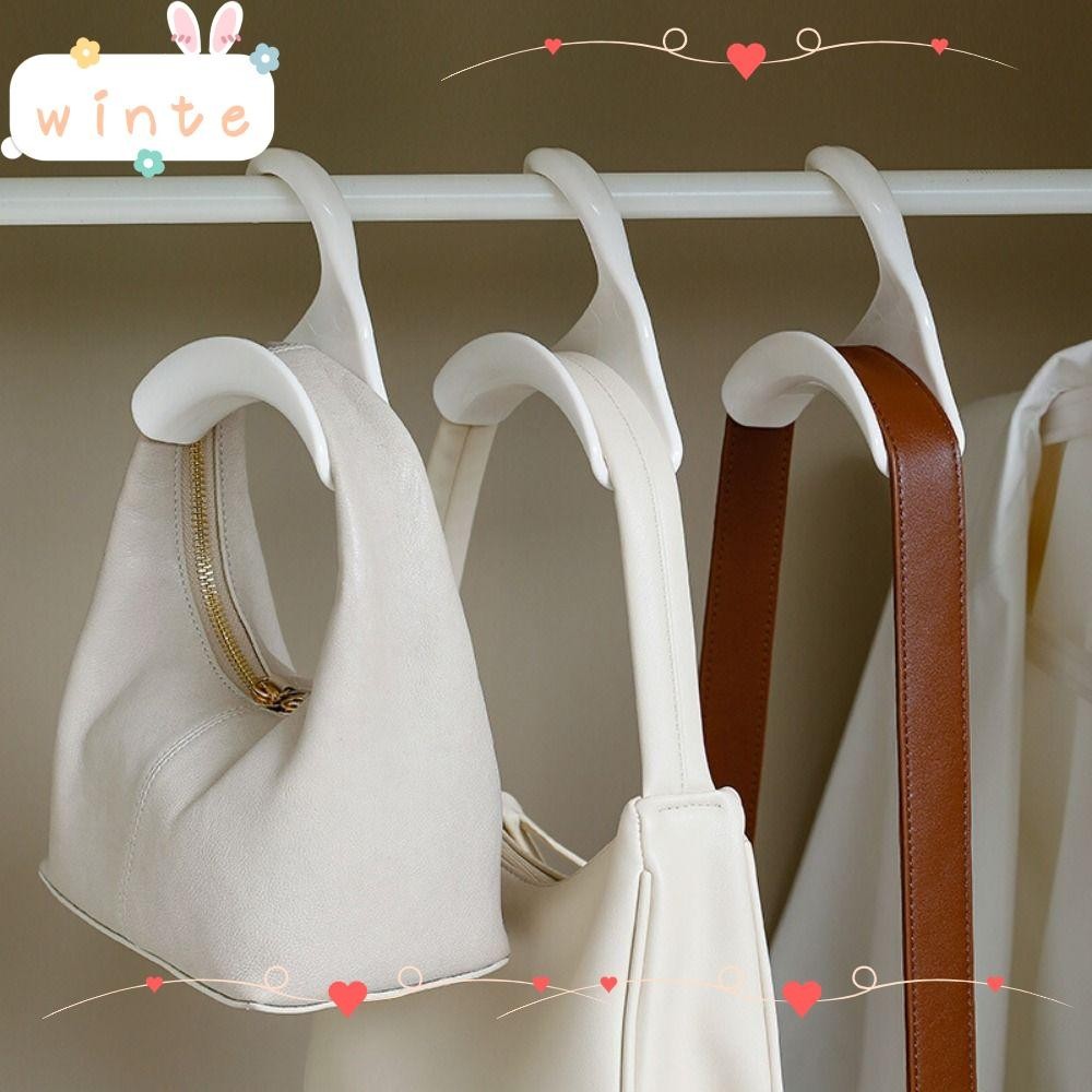 Winte ตะขอแขวนกระเป๋าถือ พลาสติก แบบพกพา กันเสียหาย สําหรับตู้เสื้อผ้า