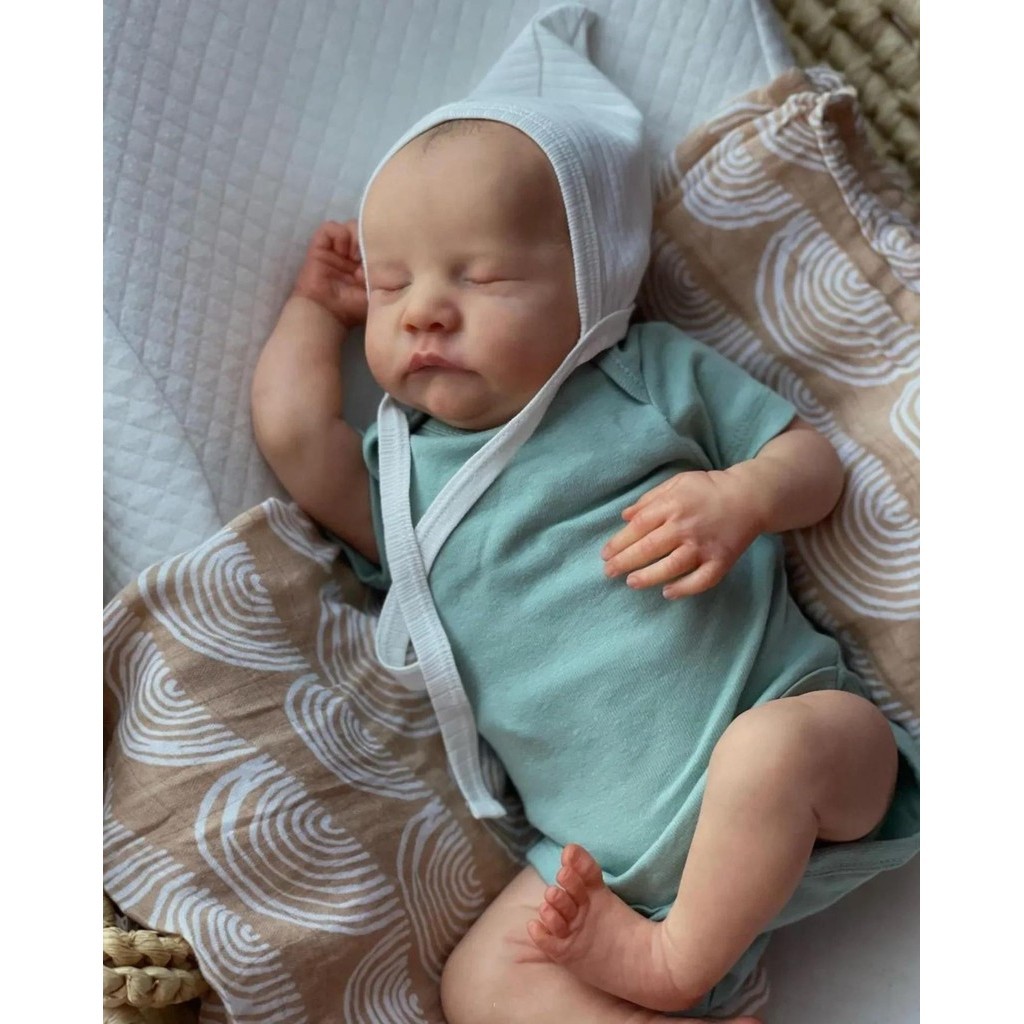 ตุ๊กตาเด็กทารกแรกเกิด เสมือนจริง ซิลิโคนนิ่ม เพ้นท์สีผิว 3D ขนาด 45 ซม.
