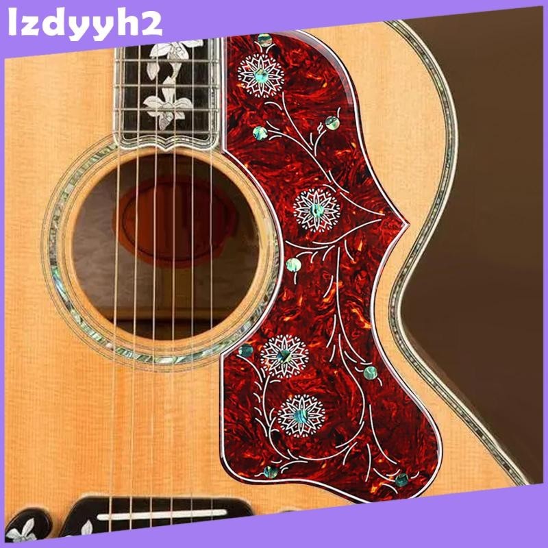 [Lzdyyh2] ปิ๊กการ์ดกีตาร์อะคูสติก มีกาวในตัว ลายดอกไม้