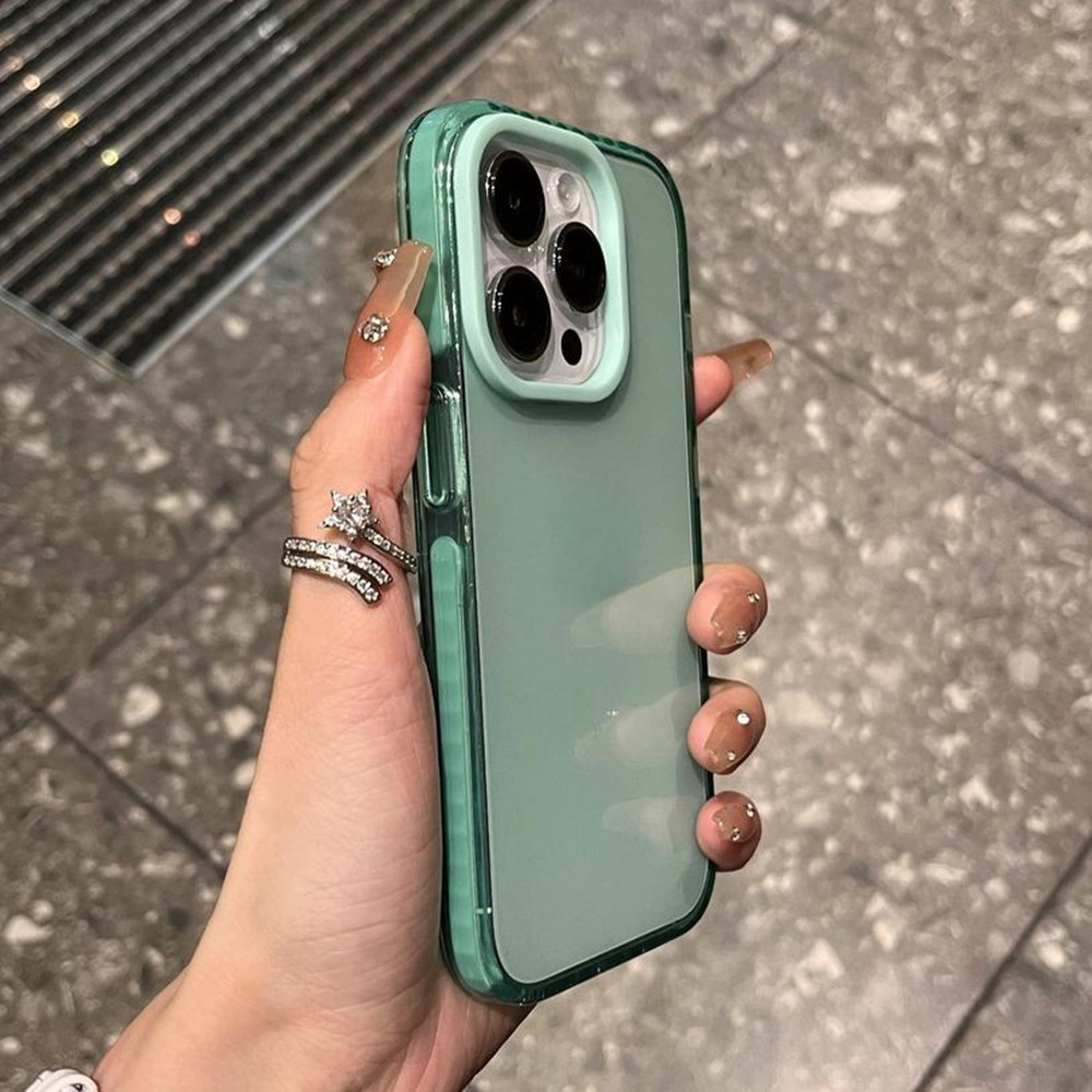 สีม่วงสีชมพูขอบสีเคสโทรศัพท์สําหรับiPhone 17 Pro Max 17 Air 16 Plus 15 14 13 12 11 Pro Maxครอบคลุมเต็มรูปแบบกันกระแทกป้องกันโปร่งใสสีFrosted Soft Cover - รูปที่ 4