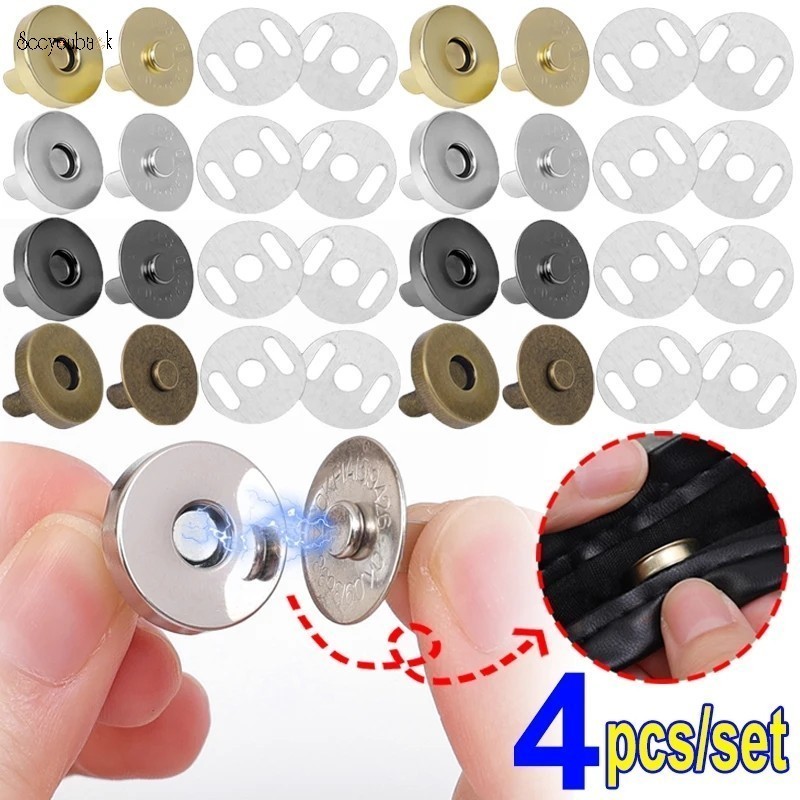 กระดุมแม่เหล็ก ดูดซับอัตโนมัติ แบบบาง ขนาด 14 มม. 18 มม. สําหรับเย็บกระเป๋า DIY