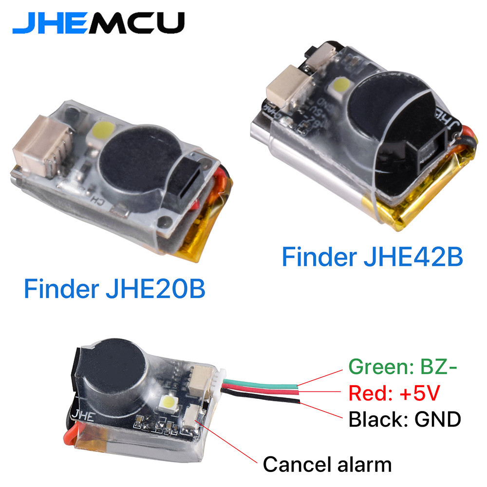Jhemcu JHE42B JHE20B Finder Mini 5V Super Loud บัซเซอร์ติดตามการสูญหาย 110dB พร้อมเสียงเตือน LED สําหรับโดรนบังคับ FPV