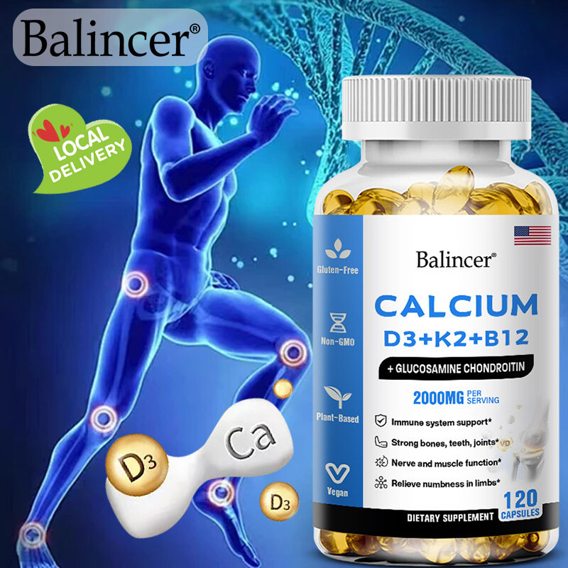 Balincer วิตามินแคลเซียม D3+K2+B12 เสริม สําหรับหัวใจ กระดูก ฟัน ข้อต่อ และระบบประสาท
