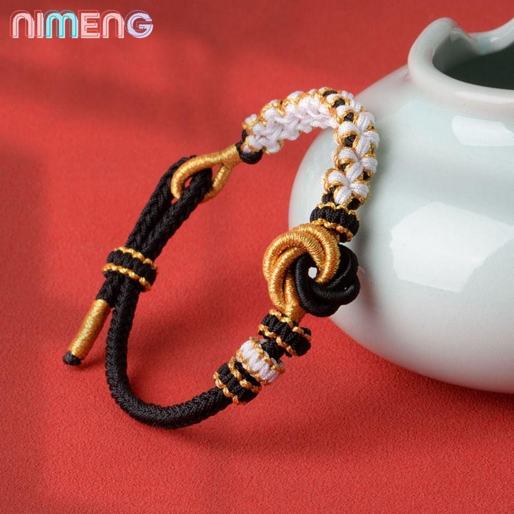 Nimeng สร้อยข้อมือผ้าฝ้ายถัก ประดับโบว์ หลากสีสัน อุปกรณ์เสริม สําหรับทําเครื่องประดับ DIY