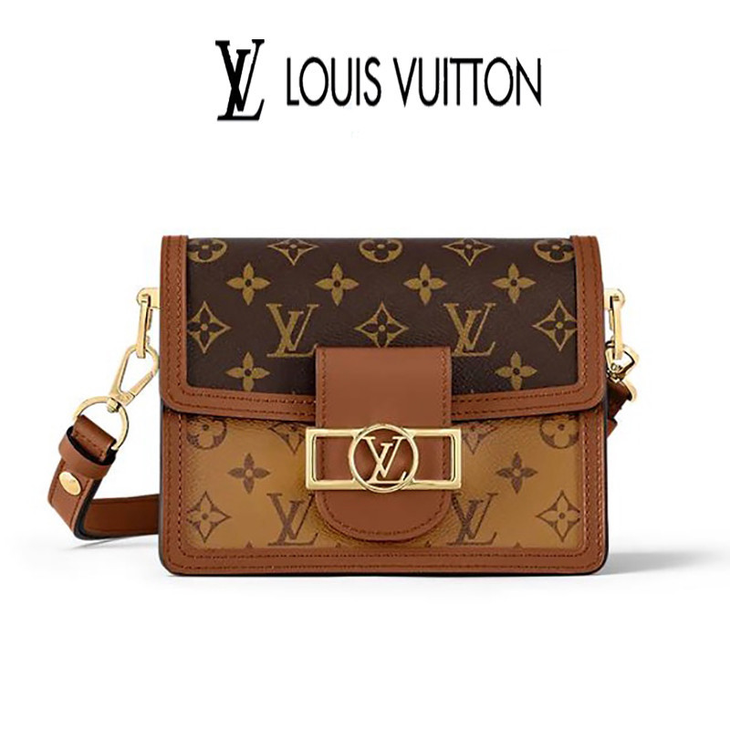 Louis Vuitton แท้ DAUPHINE Medium Handbag Chain Bag Crossbody Bag Shoulder Bag Handbag Women's Bag M45959