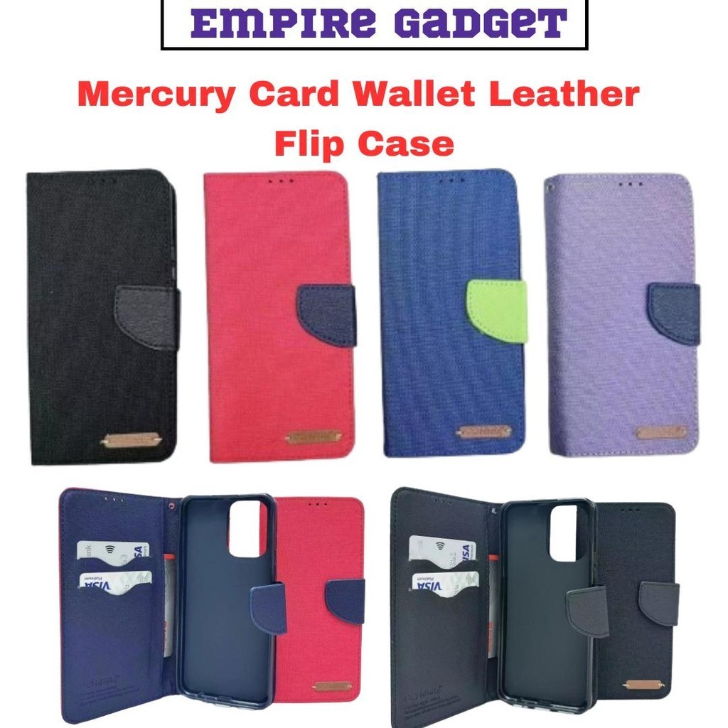 [Casing ] Realme 5,5i,5S,6i,C2,C11,C53,C55,C67 Mercury Card Wallet Magnetic Flip Case Leather Phone Case Phone Cover