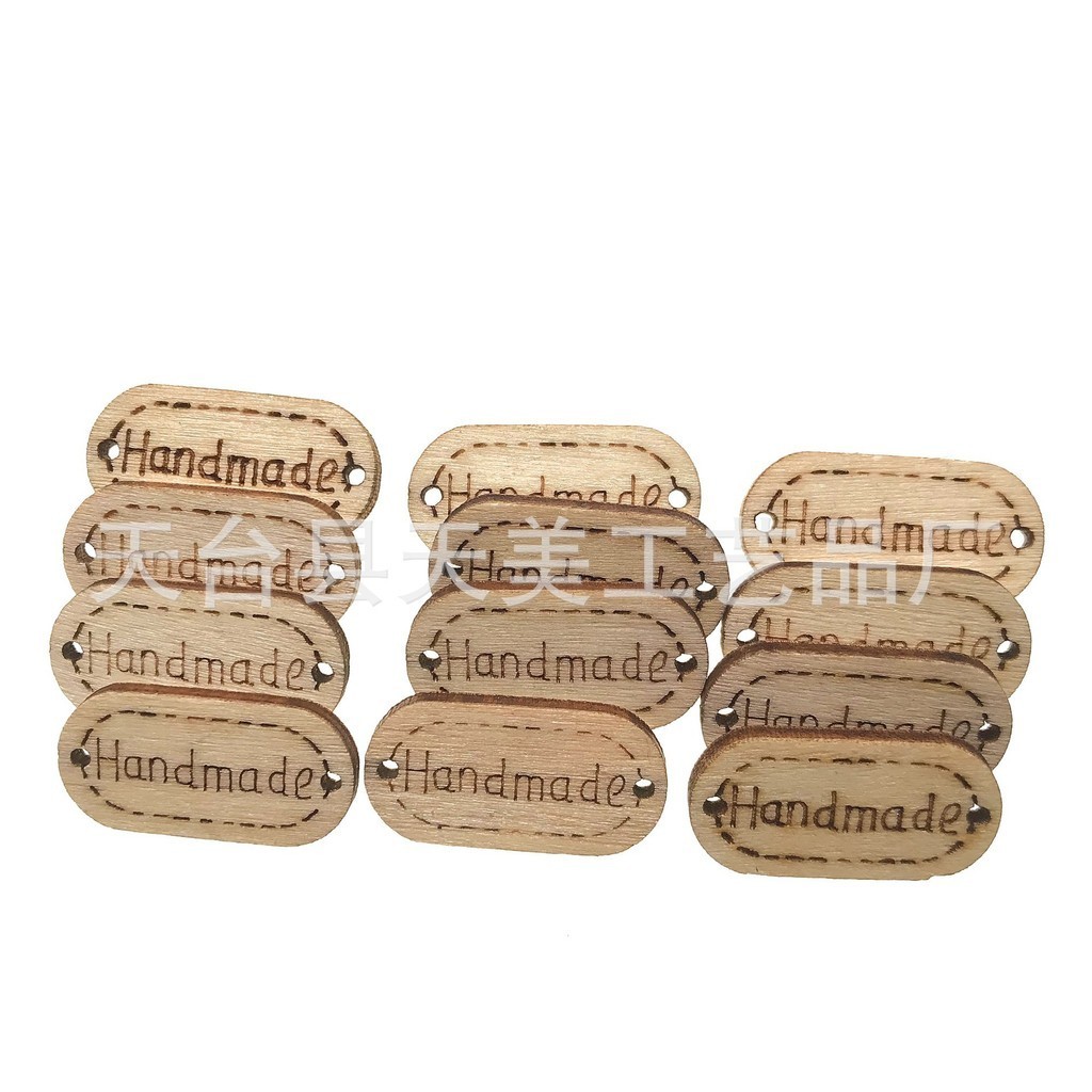 แผ่นไม้ธรรมชาติ ทรงวงรี ขนาด 24X12 มม. แฮนด์เมด 100 ชิ้น - รูปที่ 2