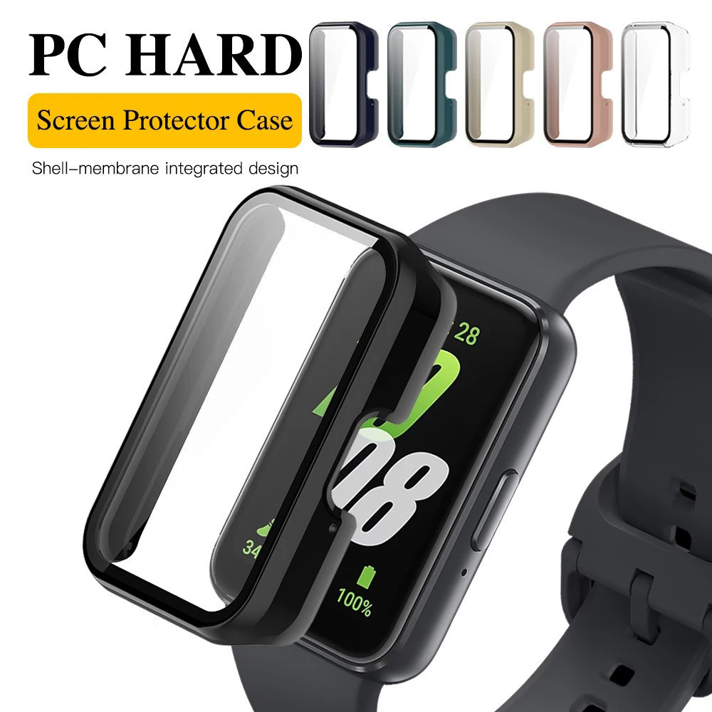 กระจก + เคส สําหรับ Samsung Galaxy Fit3 อุปกรณ์เสริม PC ฝาครอบป้องกันกันชนรอบด้าน + ตัวป้องกันหน้าจอ สําหรับ Samsung Galaxy Fit 3