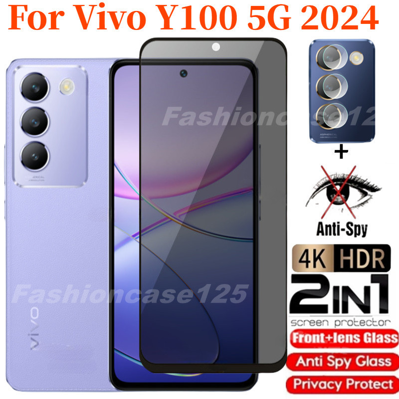 Vivo Y100 Y 100 5G 2024 ฟิล์มกระจกนิรภัยเต็มจอ ป้องกันความเป็นส่วนตัว ป้องกันการแอบมอง สําหรับ VivoY100 5G 2024