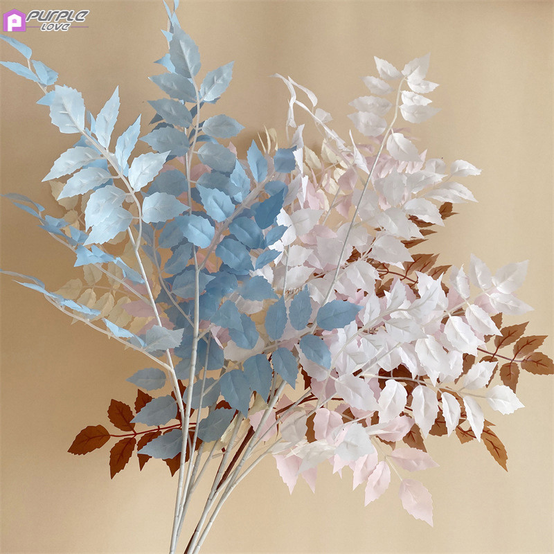 ใบไม้จําลอง พืชประดิษฐ์ สีเขียว สําหรับตกแต่งบ้าน งานแต่งงาน
