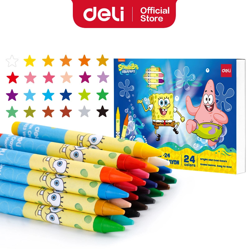 Deli Crayon / Wax Crayon Spongebob Squarepants Edition 24 สี EC219-24