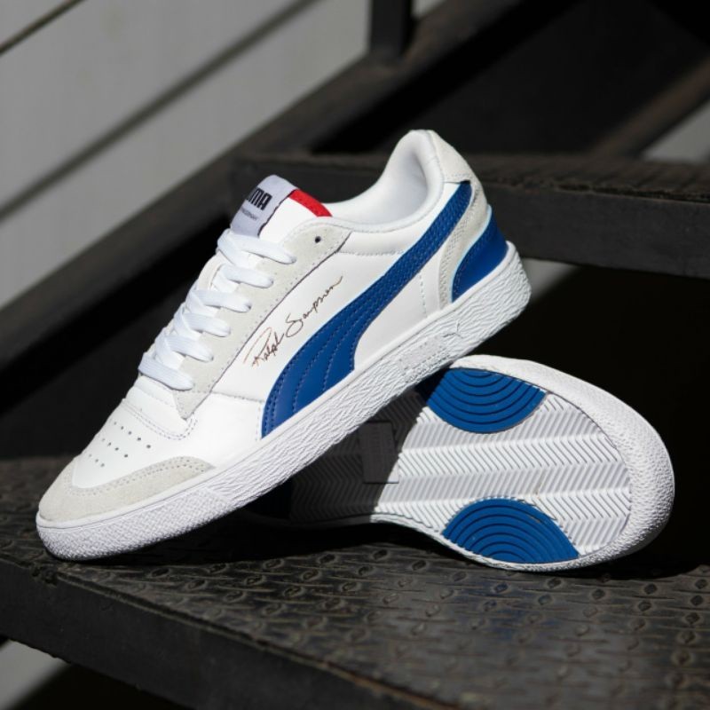 รองเท้าผ้าใบ Mafiasneakers 03 | Puma Ralph Sampson รองเท้าหนัง สีขาว สีฟ้า (ของแท้ 100%)