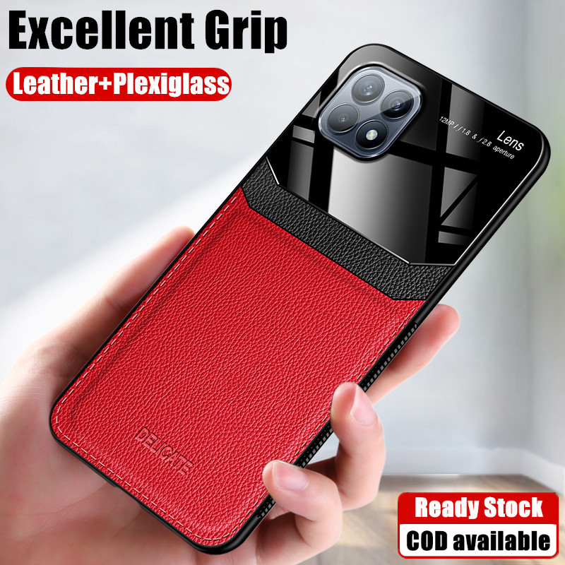 สําหรับ Samsung Galaxy Wide 5 6.6 นิ้ว SM-E426S SM-A226L Elegance สไตล์ธุรกิจของแท้หนัง Plexiglass ก