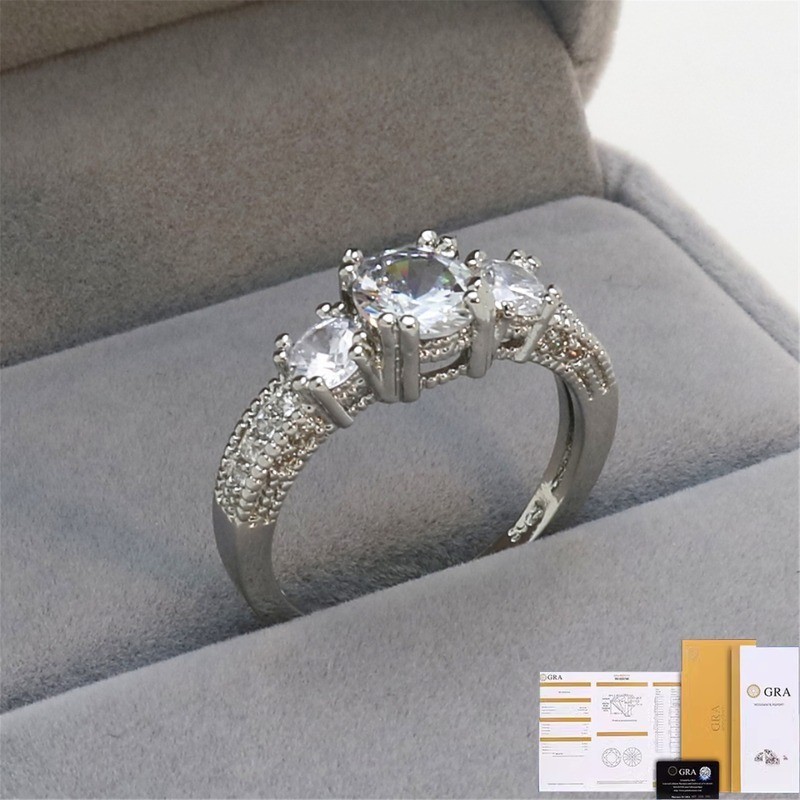 [ใบรับรอง Gra ฟรี] แหวนหมั้น Moissanite แปดหัวใจและแปดลูกศร