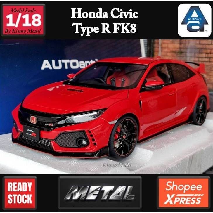 โมเดลจิ๋ว โมเดลรถtypeR  model Honda typeR civic fd fk ขนาด สเกล scale 1:18 1/18  โมเดลรถของขวัญ