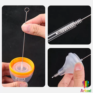 Arkeed แปรงล้างหลอดดูด จุกนม ขนไนล่อน ไม่ทำให้เป็นรอย Stainless steel straw brush