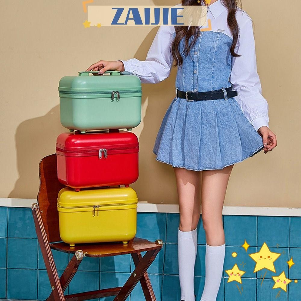 Zaijie24 กระเป๋าเดินทาง ลายการ์ตูนคิตตี้น่ารัก กันน้ํา 14 นิ้ว แบบพกพา สําหรับผู้หญิง 1 ชิ้น