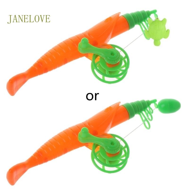 Jlove คันเบ็ดตกปลาแม่เหล็ก พลาสติก ลอยน้ํา ของเล่นเสริมการเรียนรู้เด็กวัยหัดเดิน สีทะเล