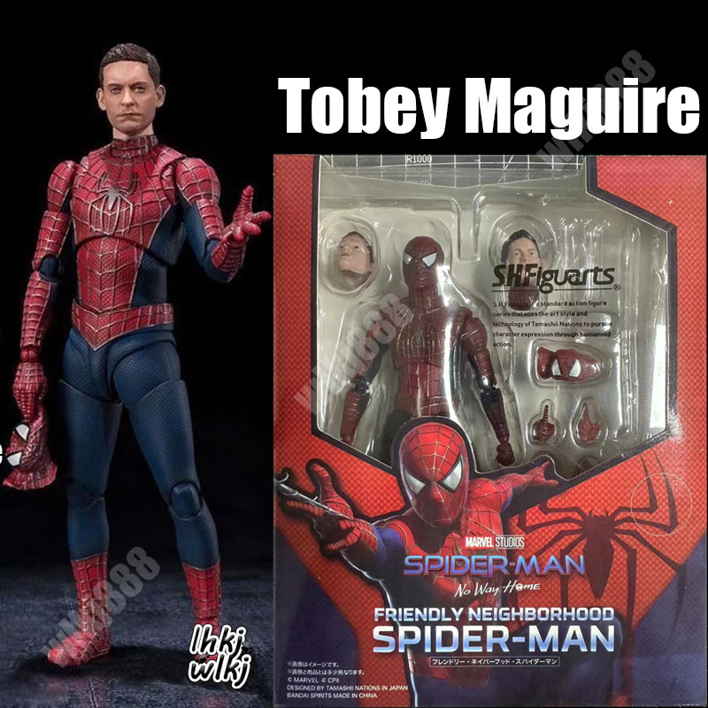 โมเดลฟิกเกอร์ Tobey Maguire Spider-Man Action Figure SHF Change Face Articulado ของขวัญ สําหรับเก็บส