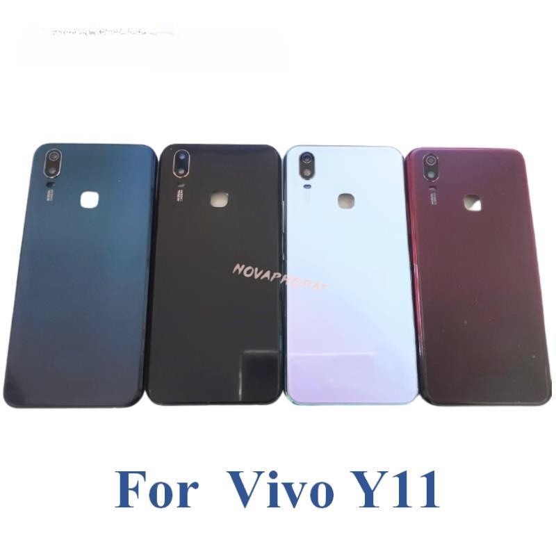 Novaphopat สําหรับ VIVO Y11 2019 กรอบกลาง Bezel ฝาหลังแบตเตอรี่ประตูกรณีกล้องกระจกเลนส์ด้านข้าง Key Butttons