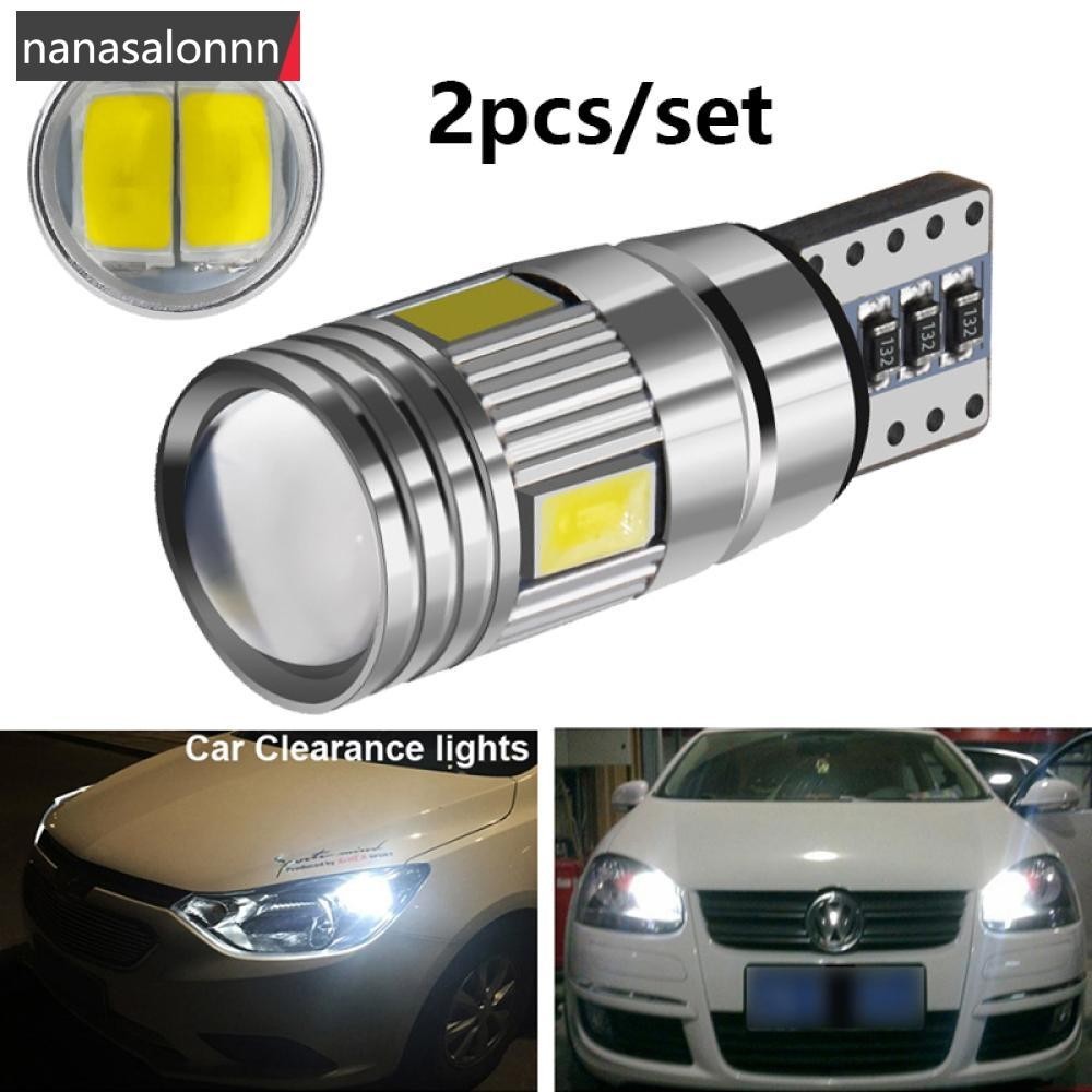 Nanasn| หลอดไฟสัญญาณ T10 W5W LED 5630 6SMD 12V 6500K E6W9 สําหรับติดรถยนต์ 2 ชิ้น[]