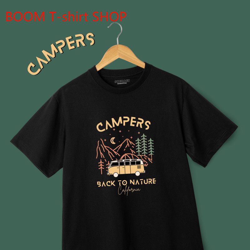 （จัดส่งตลอด 24 ชั่วโมง）BOOM SHOP เสื้อยืด campers