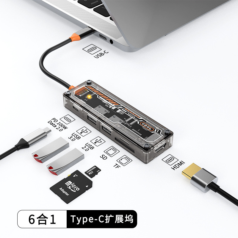 ฮับ USB Type-C สําหรับแล็ปท็อป แท็บเล็ต การ์ดรีดเดอร์ SD Tf Huawei Matebook Samsung S8 S9 S10
