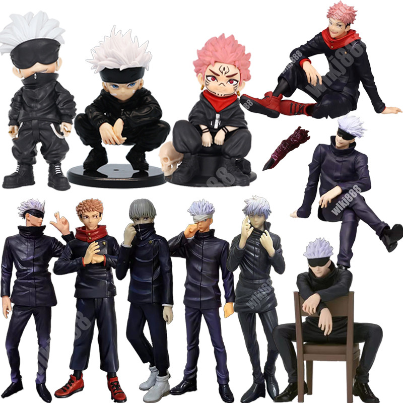 โมเดลฟิกเกอร์ Jujutsu Kaisen Gojo Satoru Toge Ryomen Sukuna Finger Itadori Yuji Squat Inumaki ของเล่