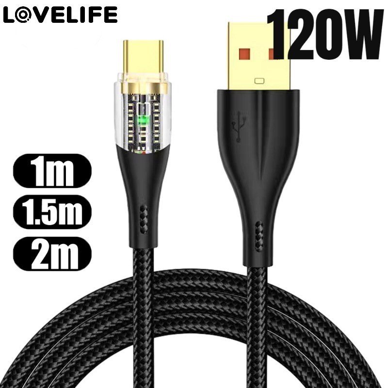 [ Featured ] สายชาร์จ USB C 6A 120W 480Mbps ความเร็วสูง ทนต่อการสึกหรอ สําหรับโทรศัพท์มือถือ