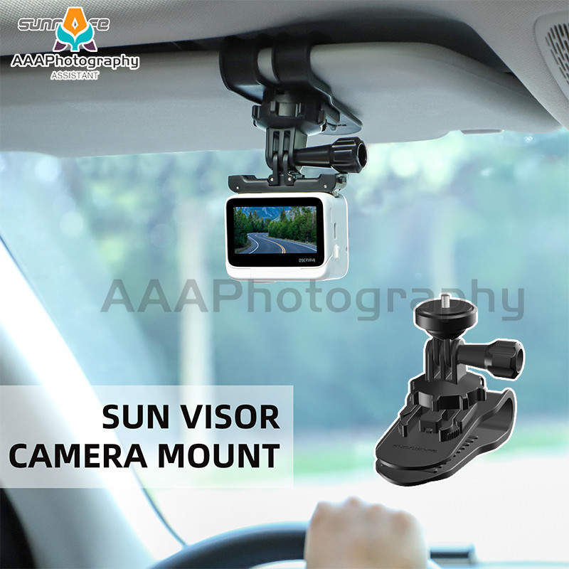 พร้อมส่งsunnylife Car Sun Visor Mount Action Camera Holder โทรศัพท์มือถือ Vlog Mount 360°หมุนสําหรับ
